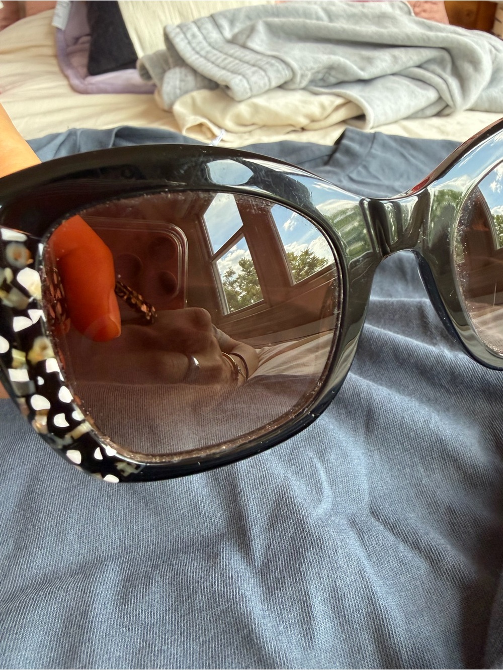 Krewe Felicity oversized black acetate sunglasses - slightly scratched lens - Picture 3 of 13